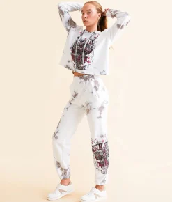 Sinful Maritza Jogger Sweatpant White Grey Crystal Wash Discount