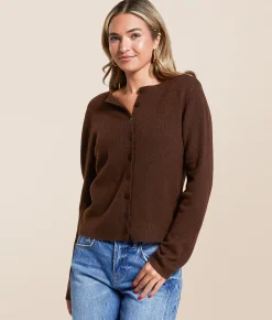 The Workshop Marled Cardigan Sweater Brown