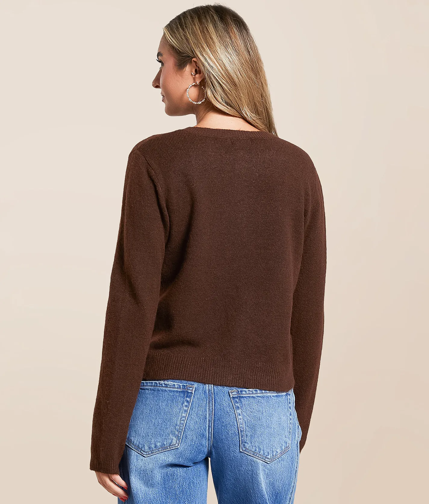 The Workshop Marled Cardigan Sweater Brown