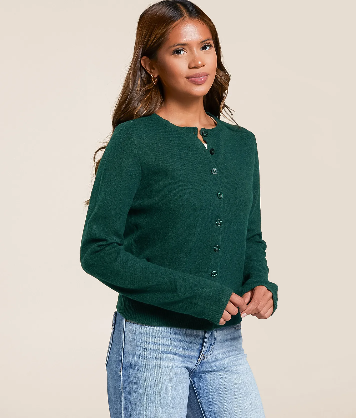 Tops | The Workshop Marled Cardigan Sweater Hunter Green