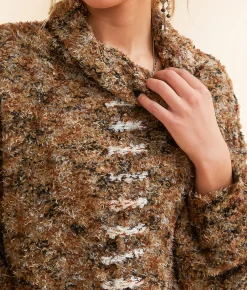 BKE Marled Eyelash Sweater Olive Hot