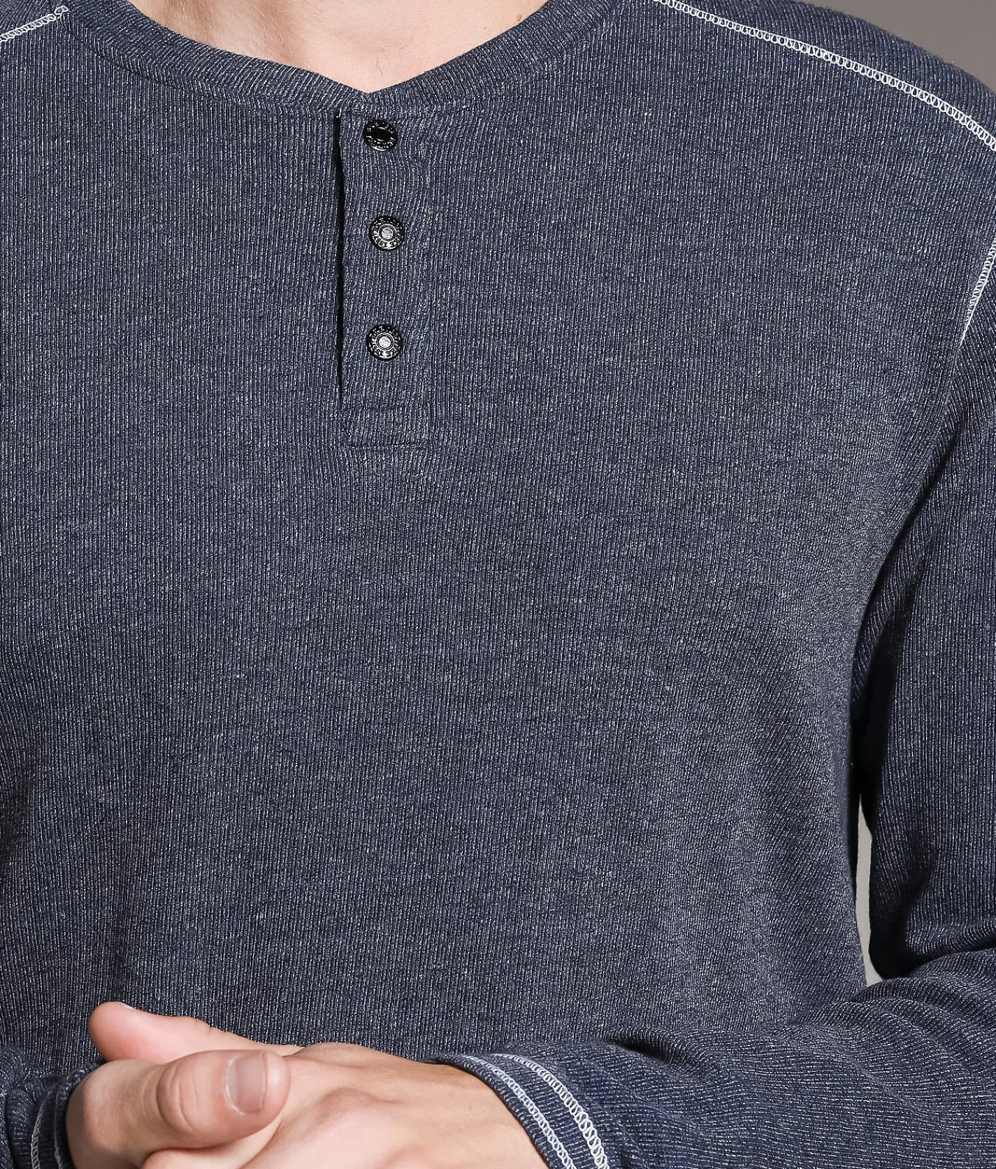 Tops | BKE Marled Henley Navy