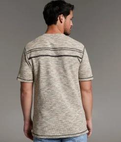 Tops | BKE Marled Henley Rubber Black