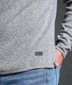 Tops | Outpost Makers Marled Henley Hooded Sweater Iron Heather