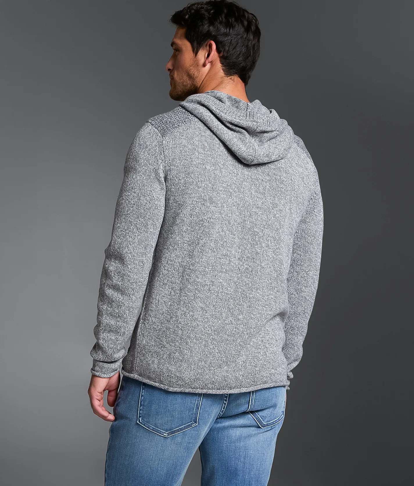 Tops | Outpost Makers Marled Henley Hooded Sweater Iron Heather