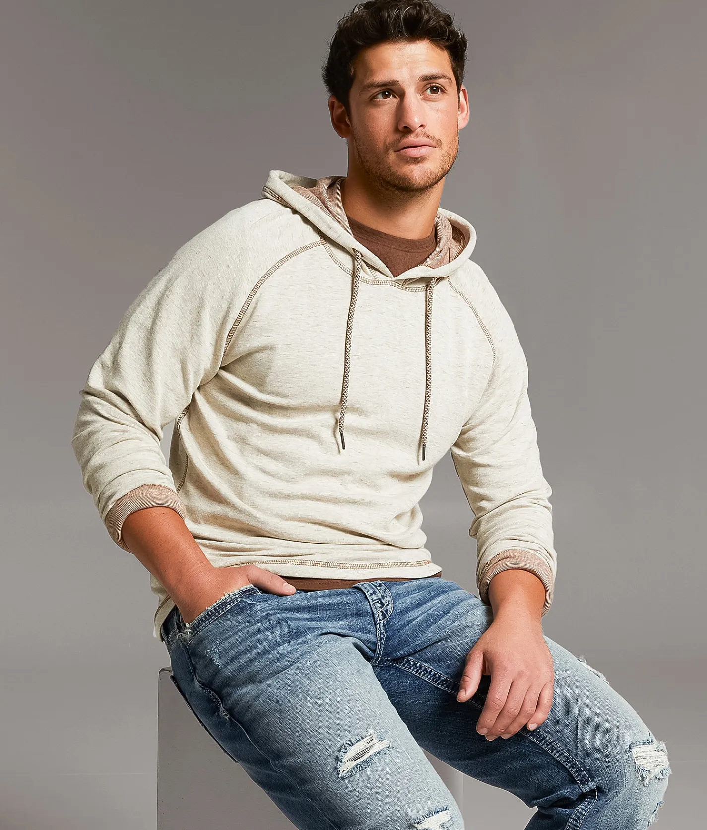 Tops | BKE Marled Hoodie Oatmeal