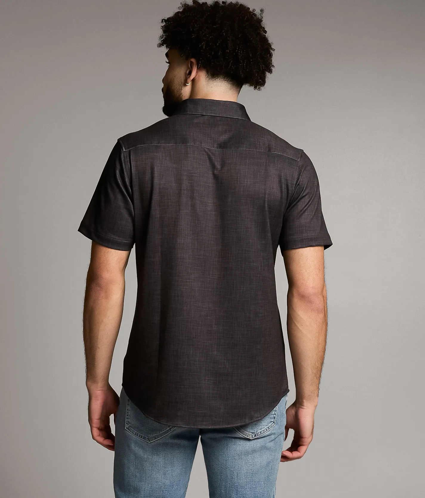 Tops | Maven Co-op Marled Performance Knit Shirt Black Grey