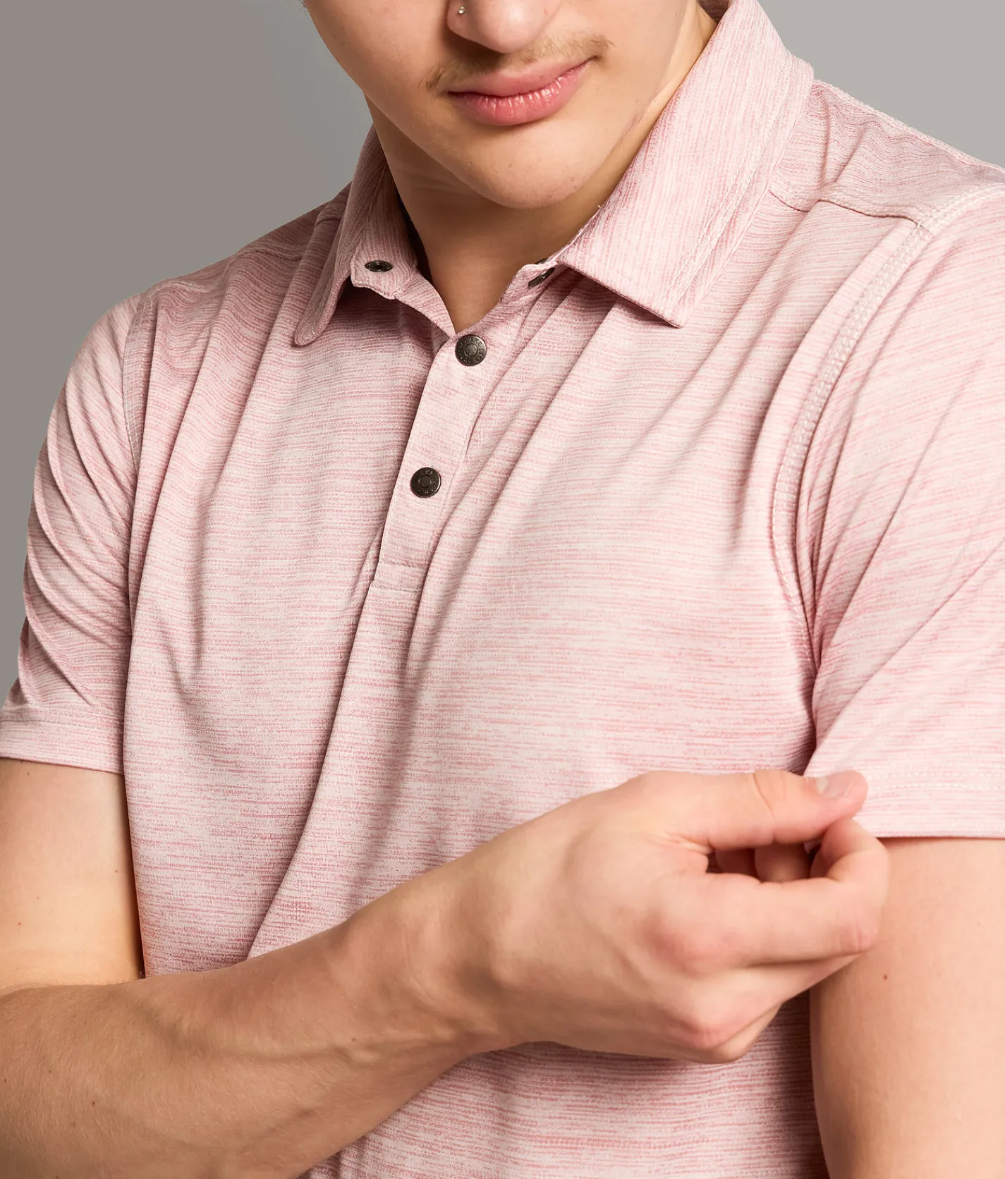 BKE Marled Performance Polo Rose