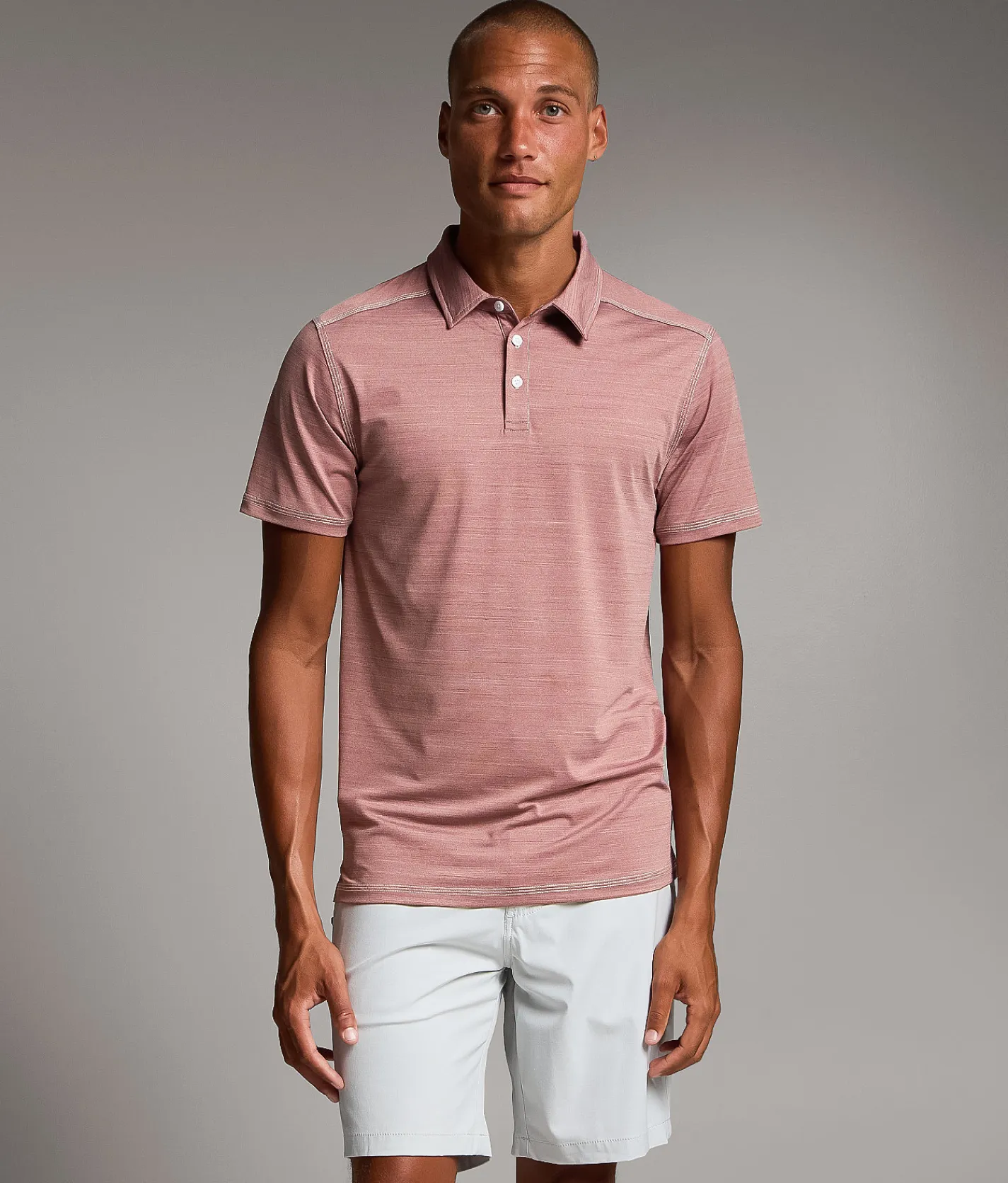 Tops | BKE Marled Performance Polo Dark Red