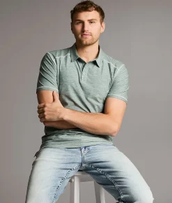 BKE Marled Performance Polo Green Discount