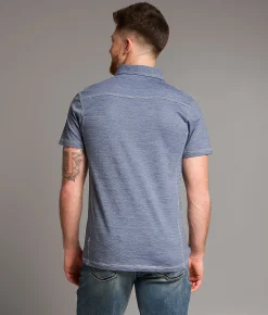 BKE Marled Polo Dark Denim Hot