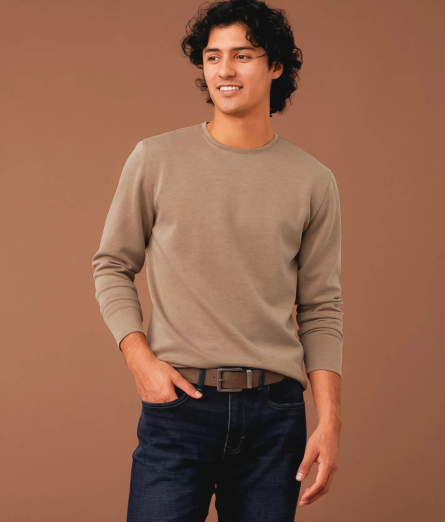Tops | Outpost Makers Marled Pullover Walnut
