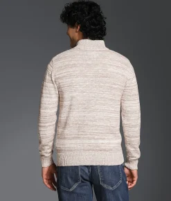Tops | Outpost Makers Marled Quarter Zip Sweater Taupe Cream