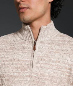 Tops | Outpost Makers Marled Quarter Zip Sweater Taupe Cream