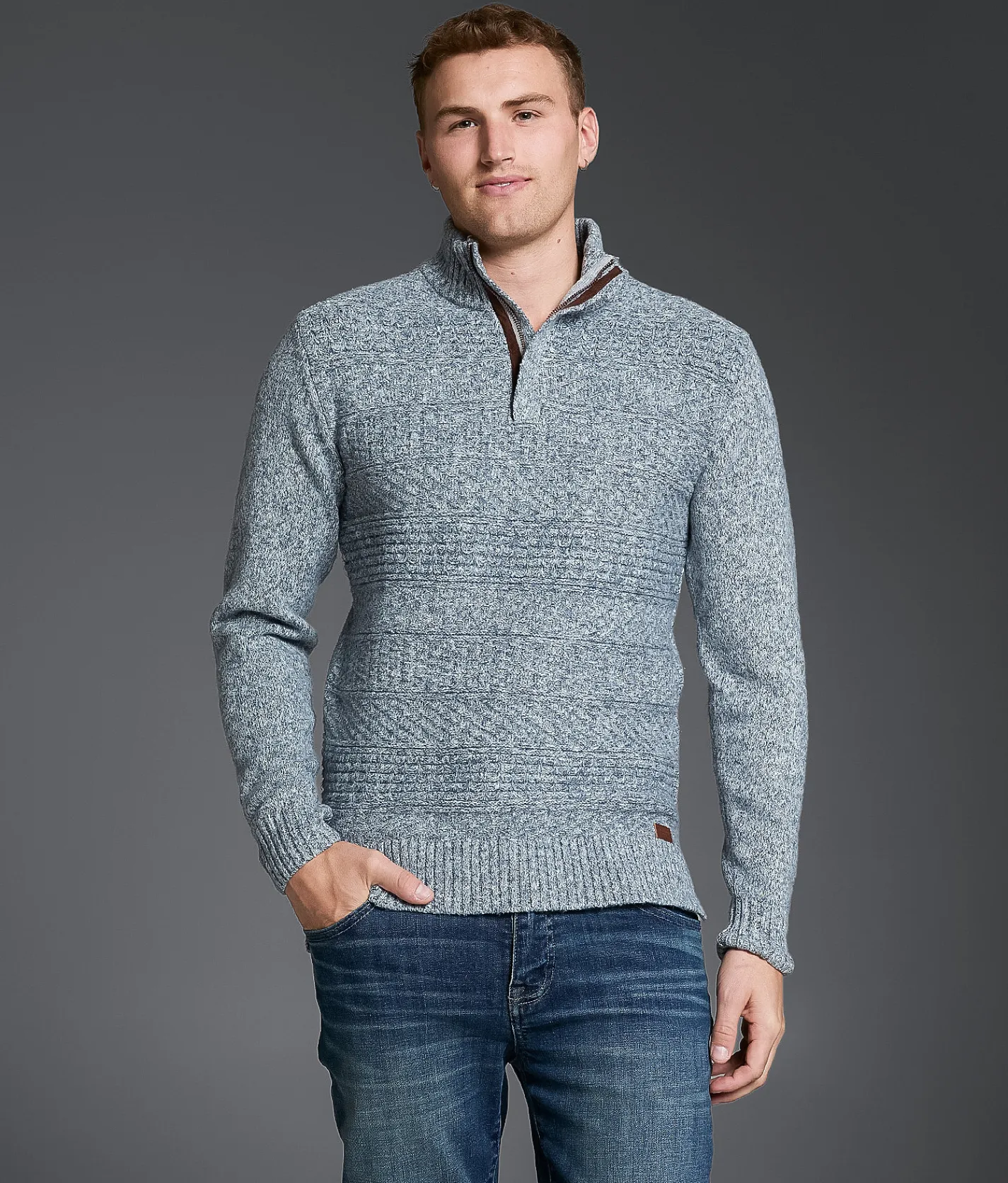Tops | Outpost Makers Marled Quarter Zip Sweater Grey Combo