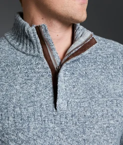 Tops | Outpost Makers Marled Quarter Zip Sweater Grey Combo