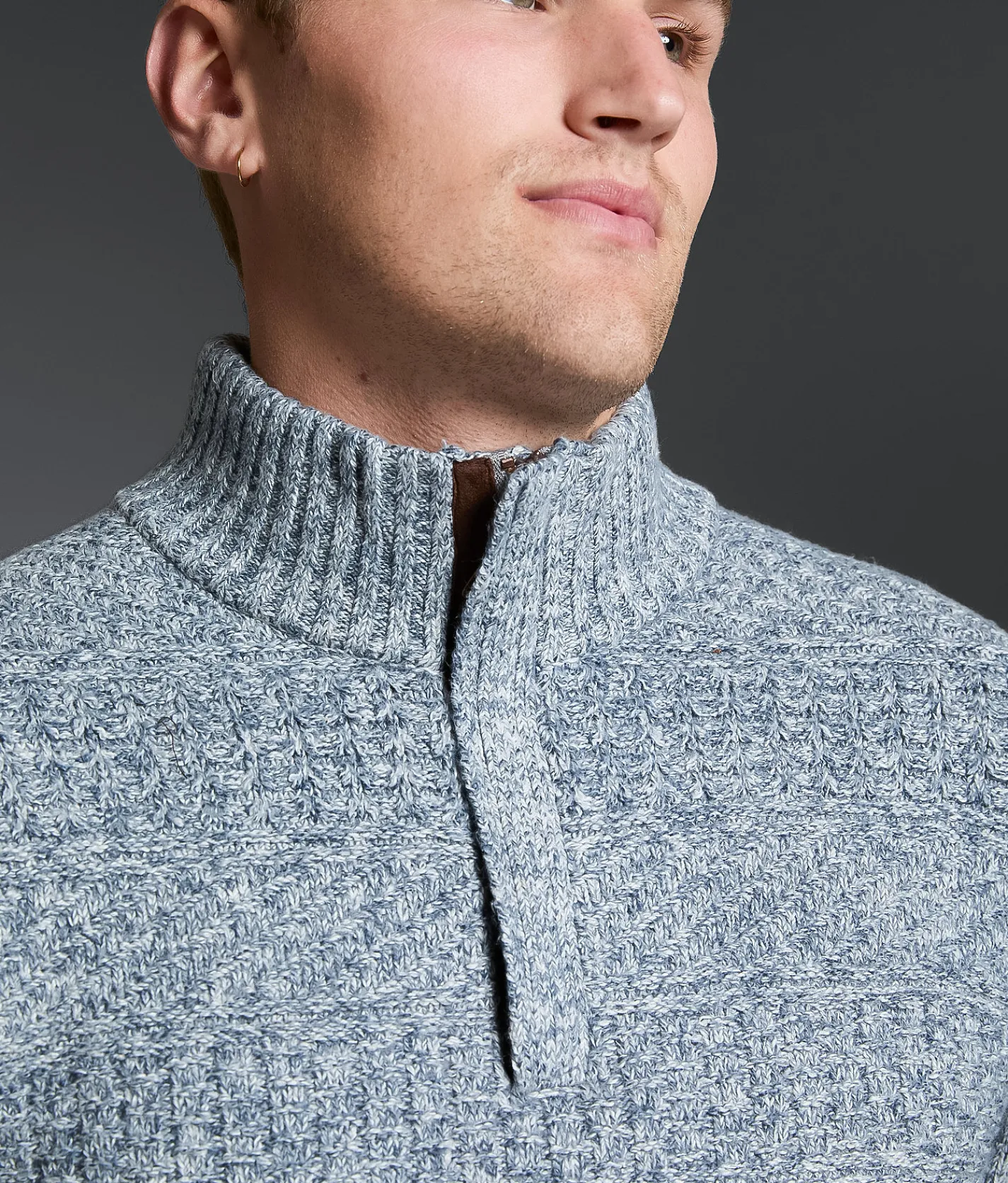Tops | Outpost Makers Marled Quarter Zip Sweater Grey Combo
