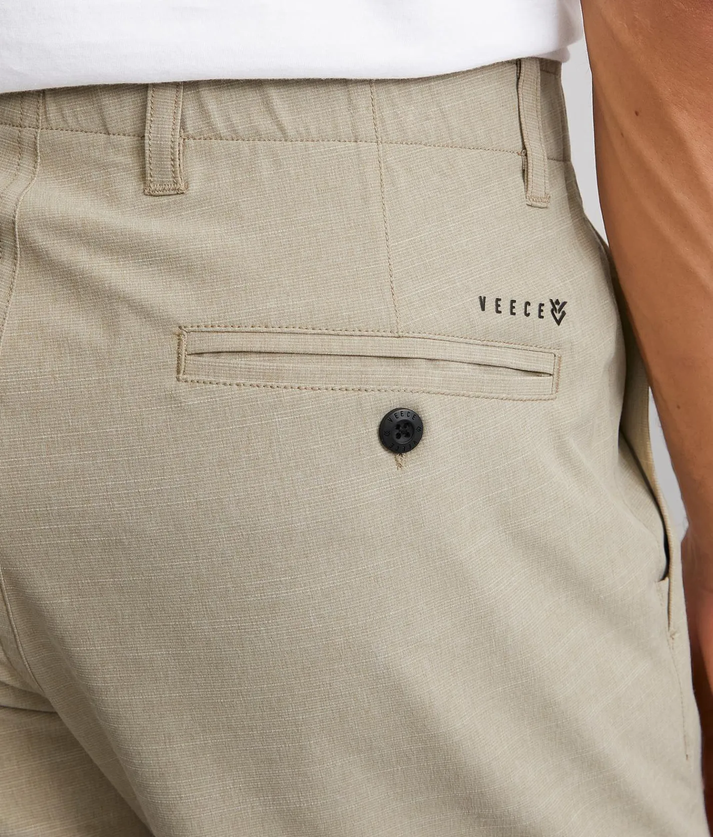 Veece Marled Stretch Walkshort Khaki White Outlet