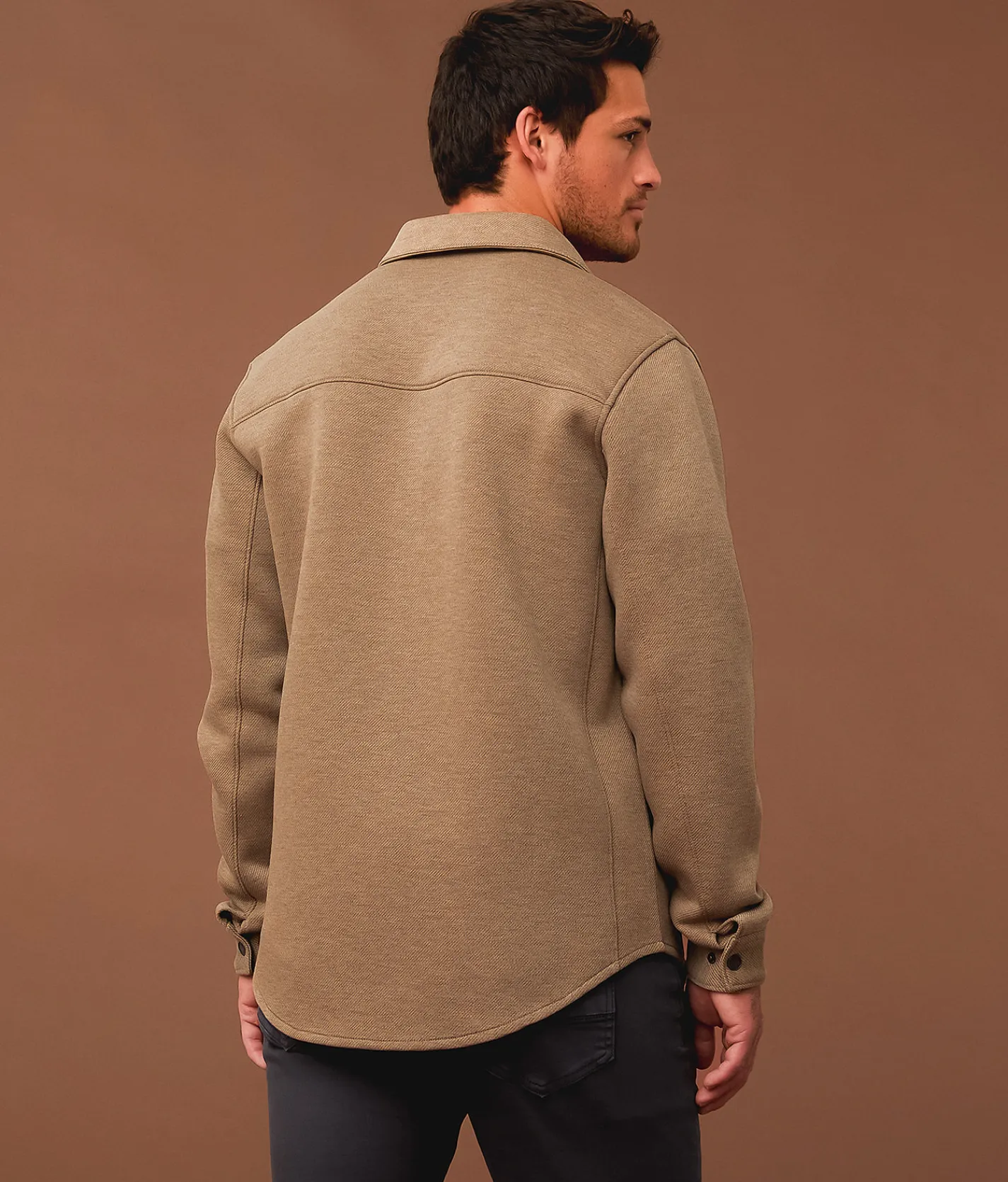 Outpost Makers Marled Twill Shacket Tan Grey Discount