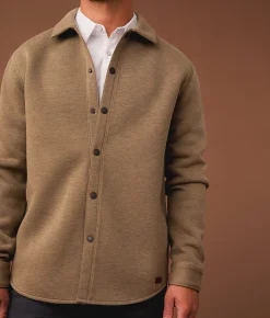 Outpost Makers Marled Twill Shacket Tan Grey Discount