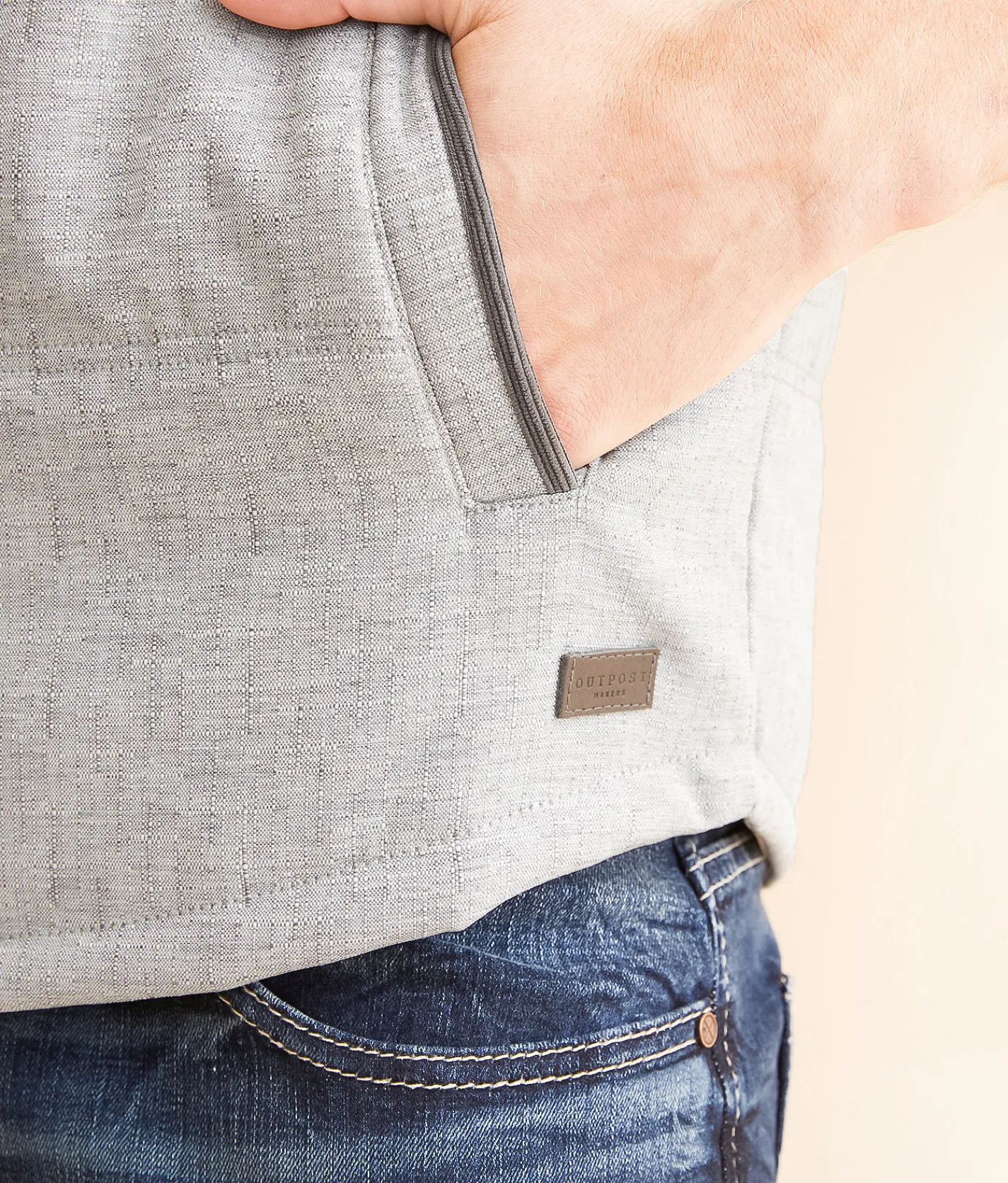 Outpost Makers Marled Woven Vest Grey Online