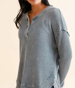 Tops | White Crow Marlee Thermal Henley Thundercloud