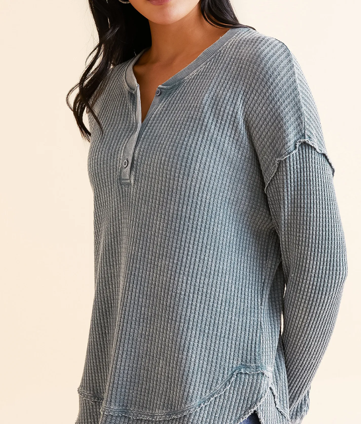 Tops | White Crow Marlee Thermal Henley Thundercloud