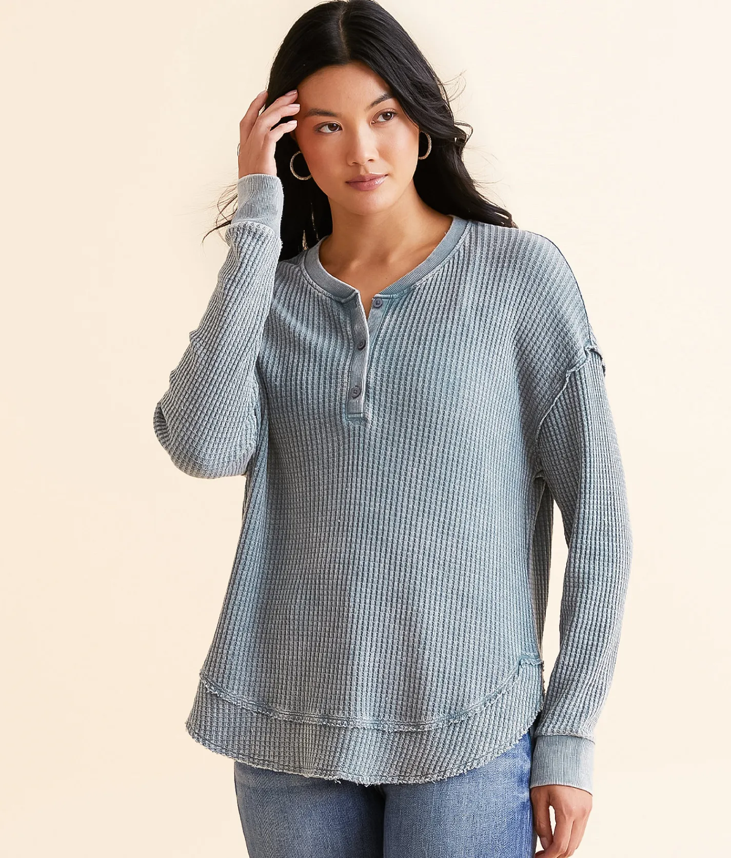 Tops | White Crow Marlee Thermal Henley Thundercloud