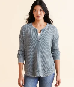 Tops | White Crow Marlee Thermal Henley Thundercloud