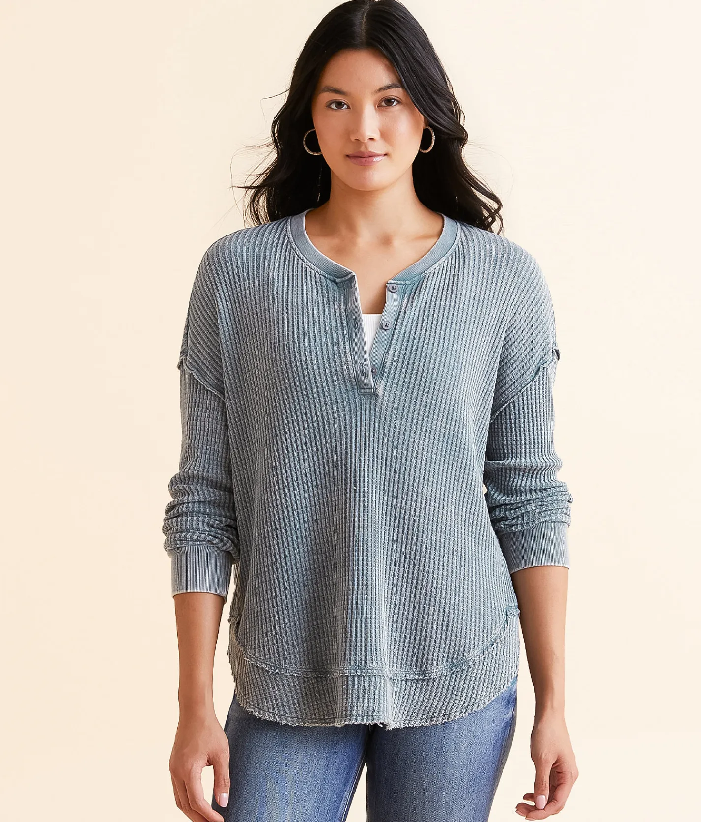 Tops | White Crow Marlee Thermal Henley Thundercloud