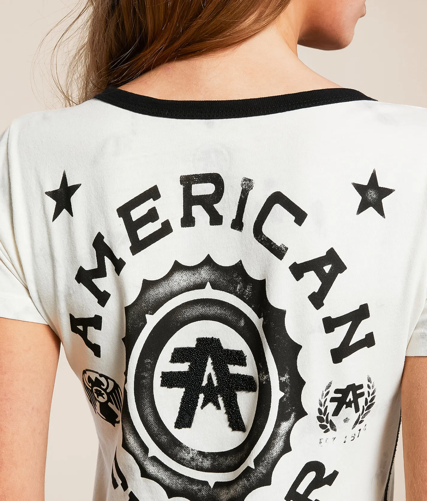 American Fighter Maryland T-Shirt White Lt Grey Ice Wash W Sale