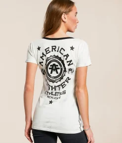 American Fighter Maryland T-Shirt White Lt Grey Ice Wash W Sale