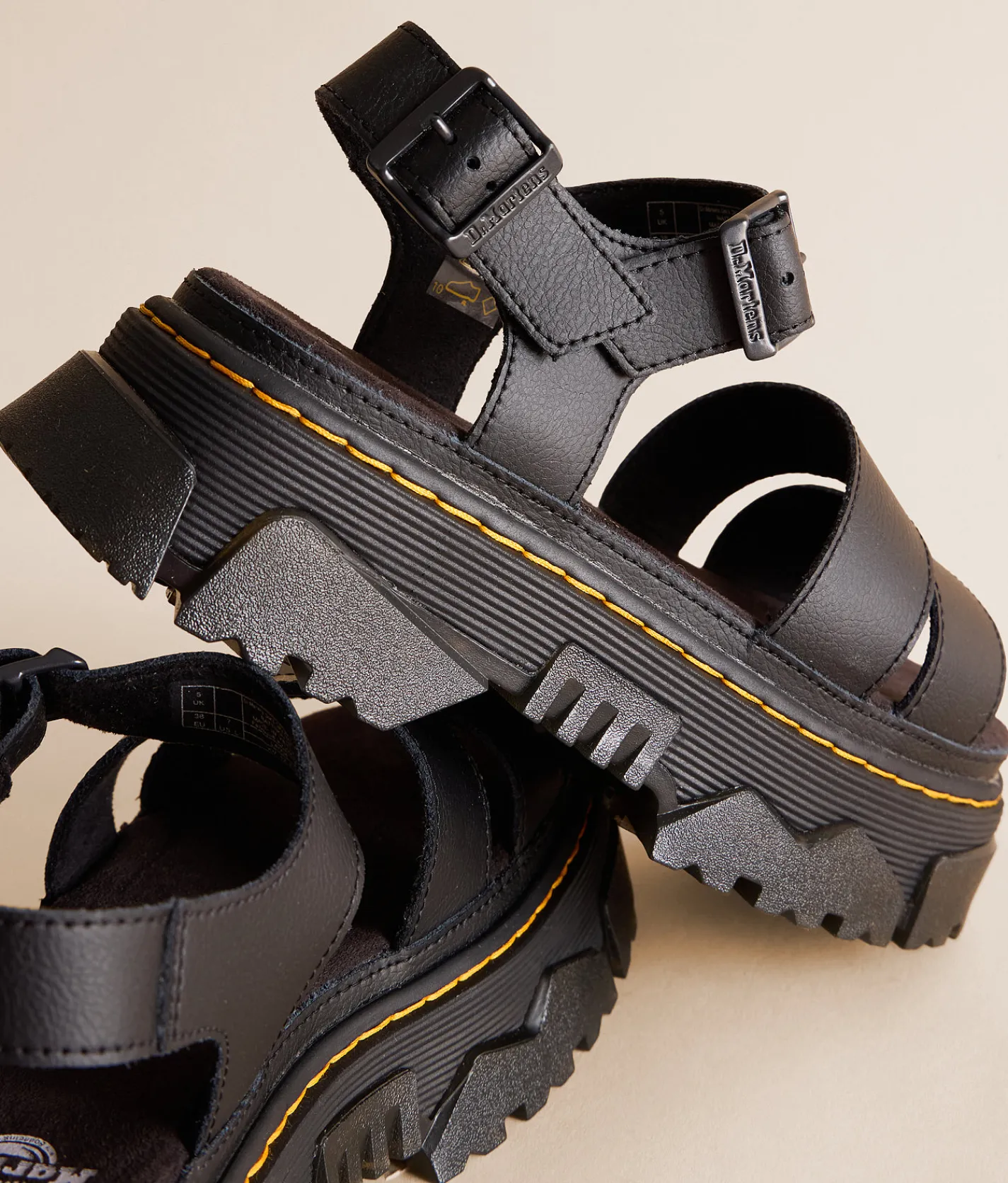 Dr. Martens Mattison Athena Platform Leather Sandal Black Clearance