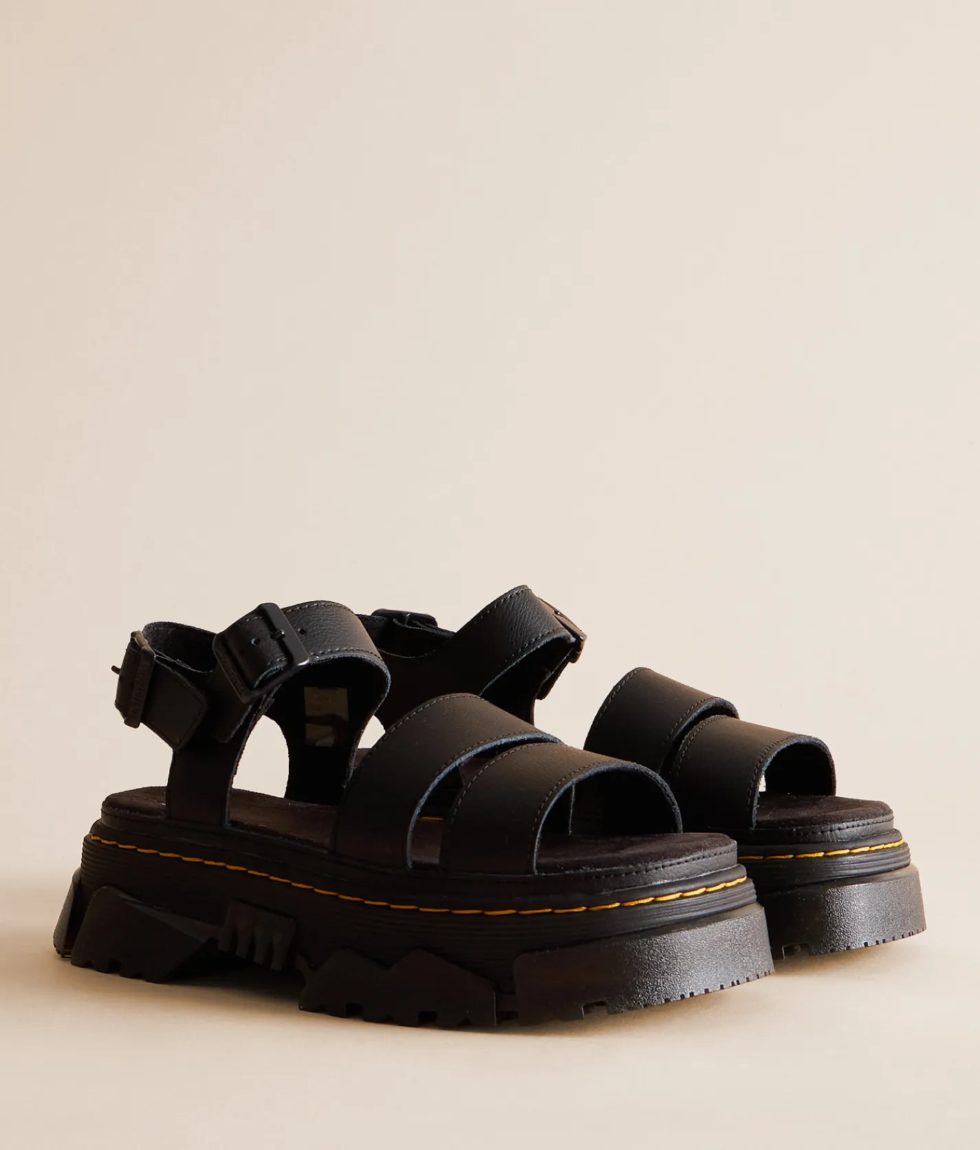 Dr. Martens Mattison Athena Platform Leather Sandal Black Clearance