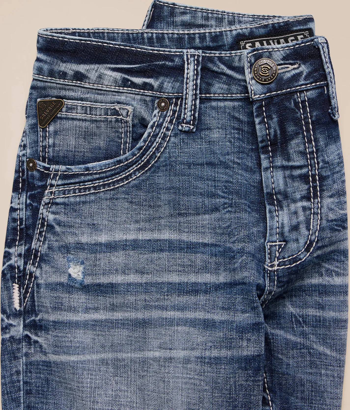 Salvage Mayhem Straight Stretch Jean Riverbend Discount