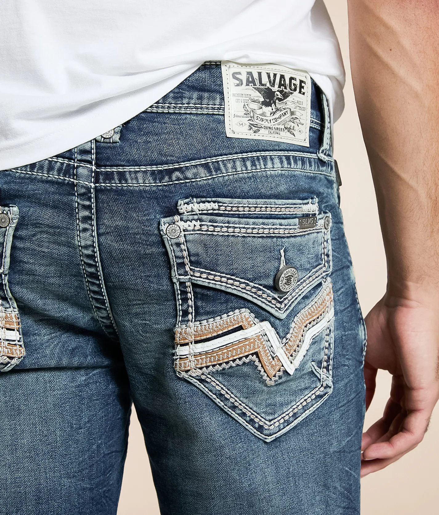 Salvage Mayhem Straight Stretch Jean Maple Dream Clearance