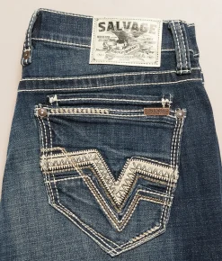 Salvage Mayhem Straight Stretch Jean Whiskey Wheat Sale