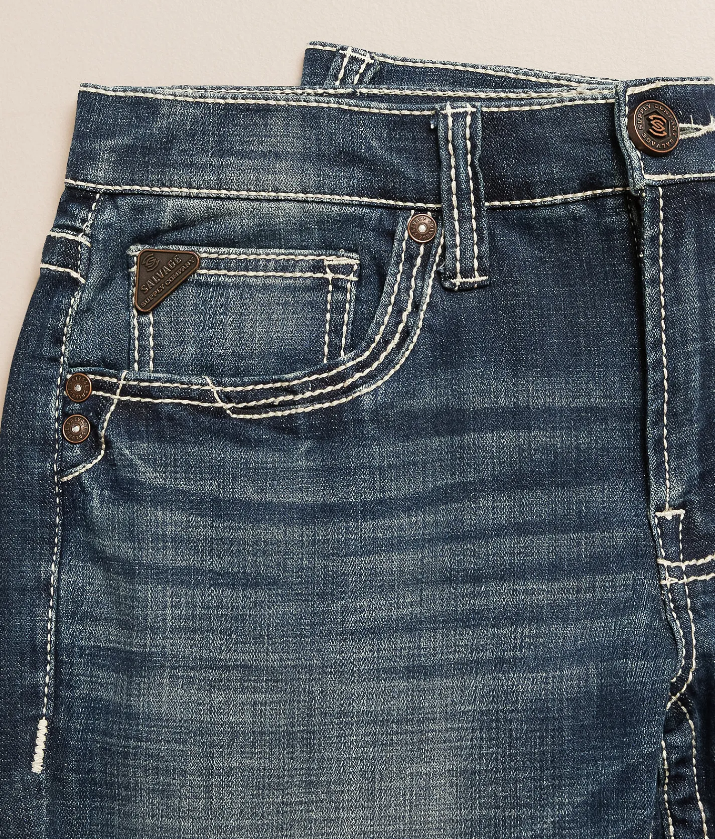 Salvage Mayhem Straight Stretch Jean Whiskey Wheat Sale