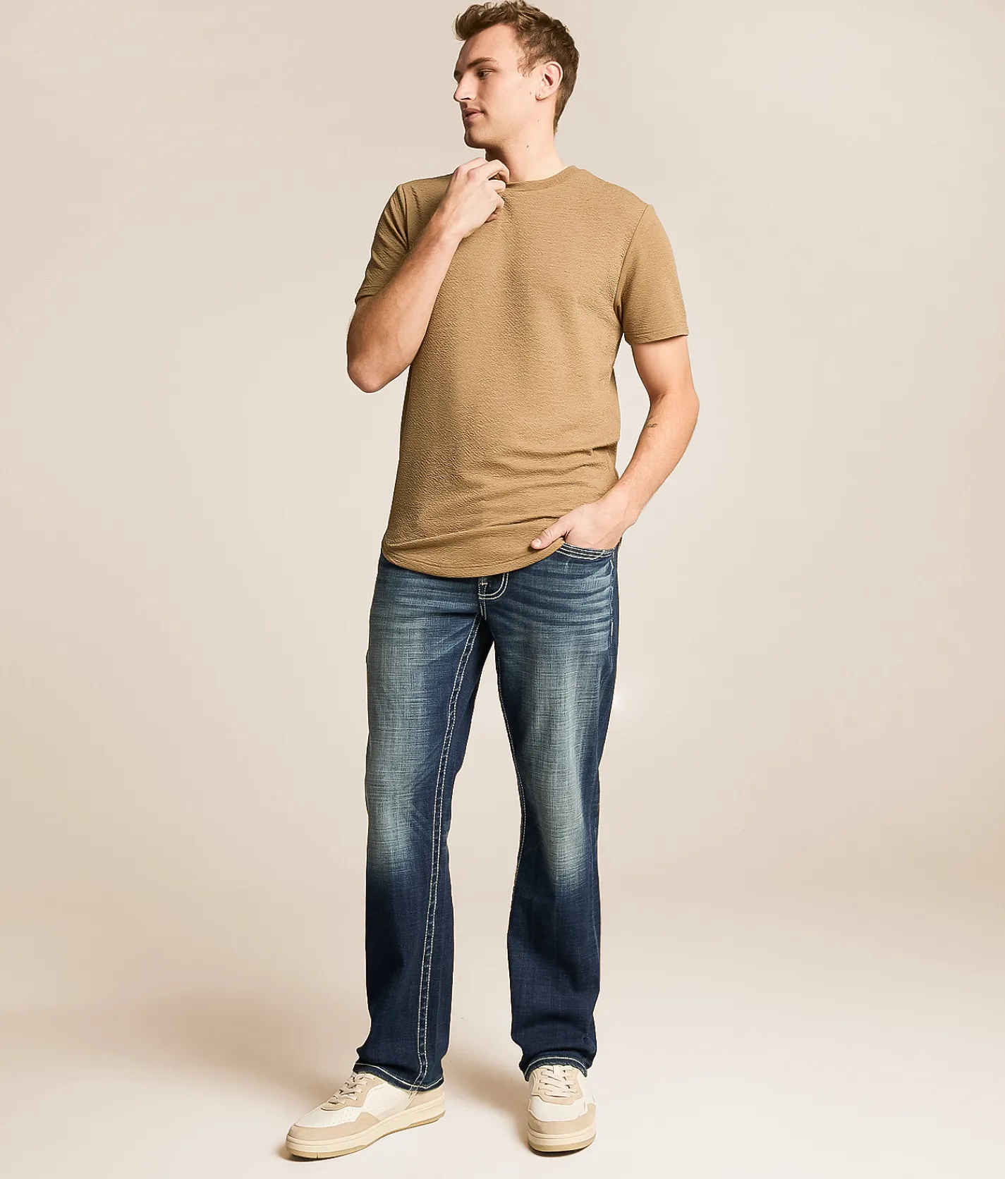 Salvage Mayhem Straight Stretch Jean Whiskey Wheat Sale