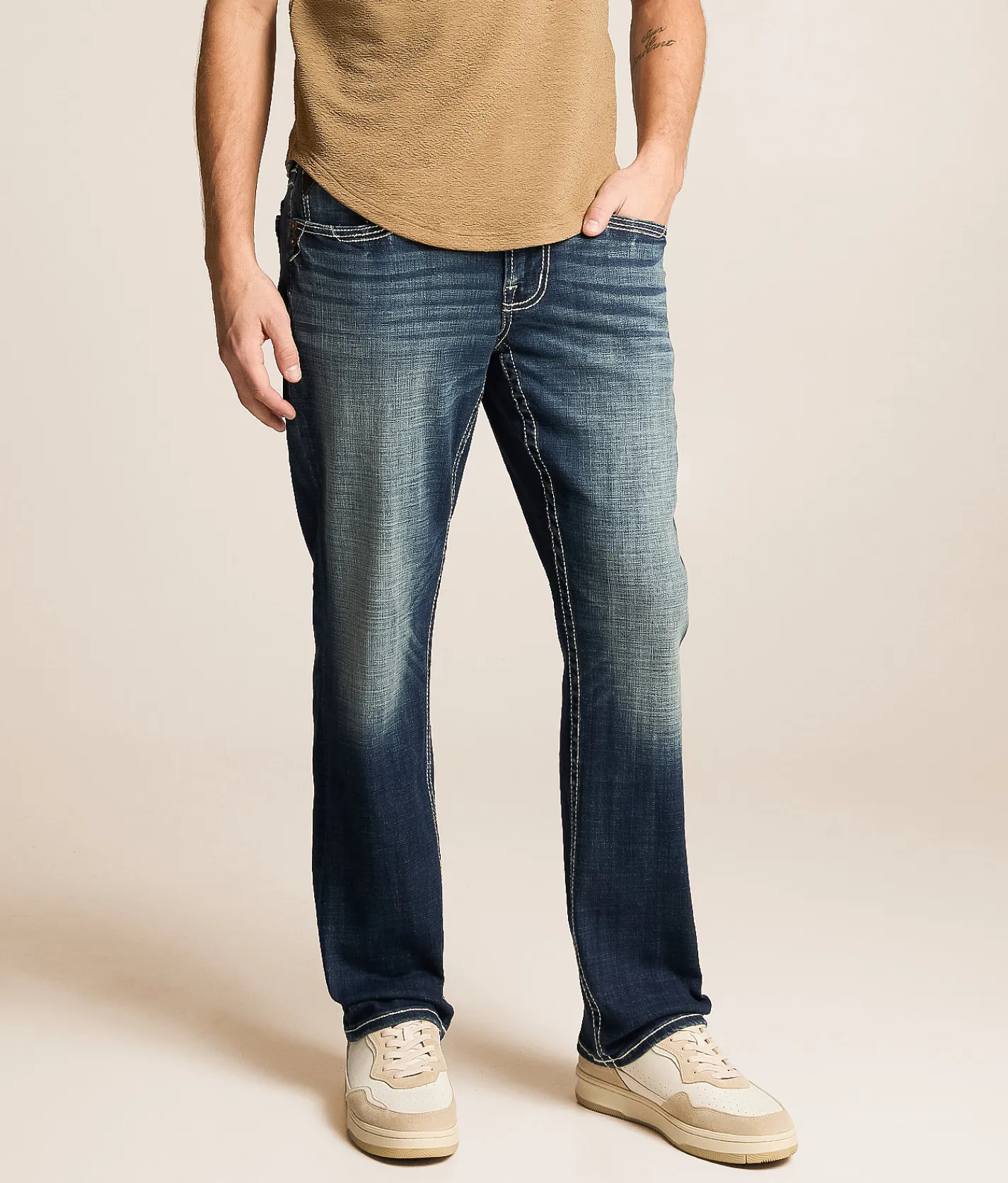 Salvage Mayhem Straight Stretch Jean Whiskey Wheat Sale