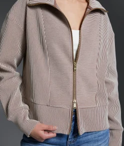 Buckle Black Meadow Striped Jacket Brown Stripe Clearance