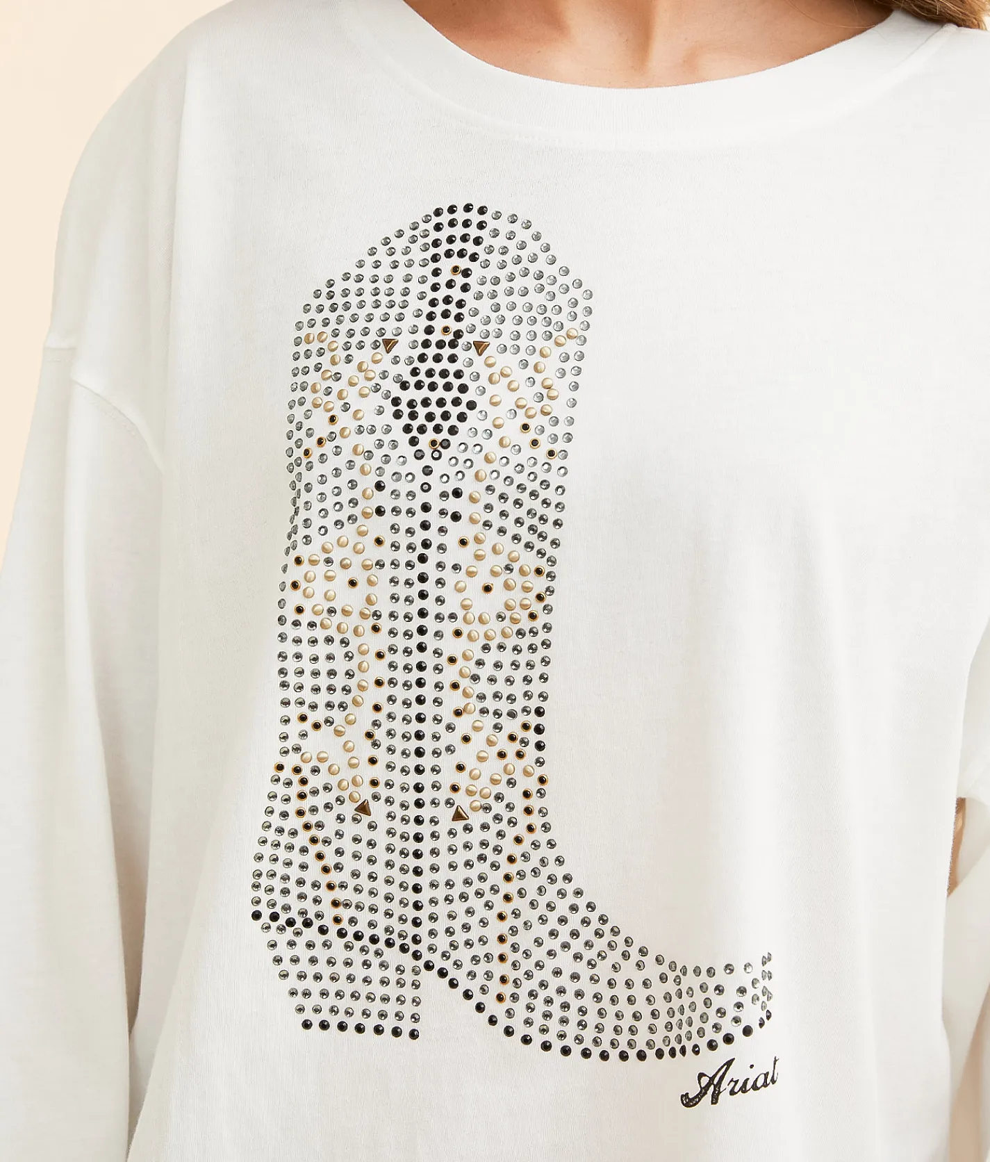 Tops | Ariat Meant For Walking Cropped T-Shirt Cloud Dancer