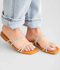 Qupid Mega Glitz Sandal Silver Rhinestone Discount