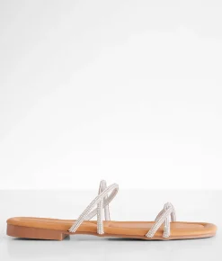 Qupid Mega Glitz Sandal Silver Rhinestone Discount