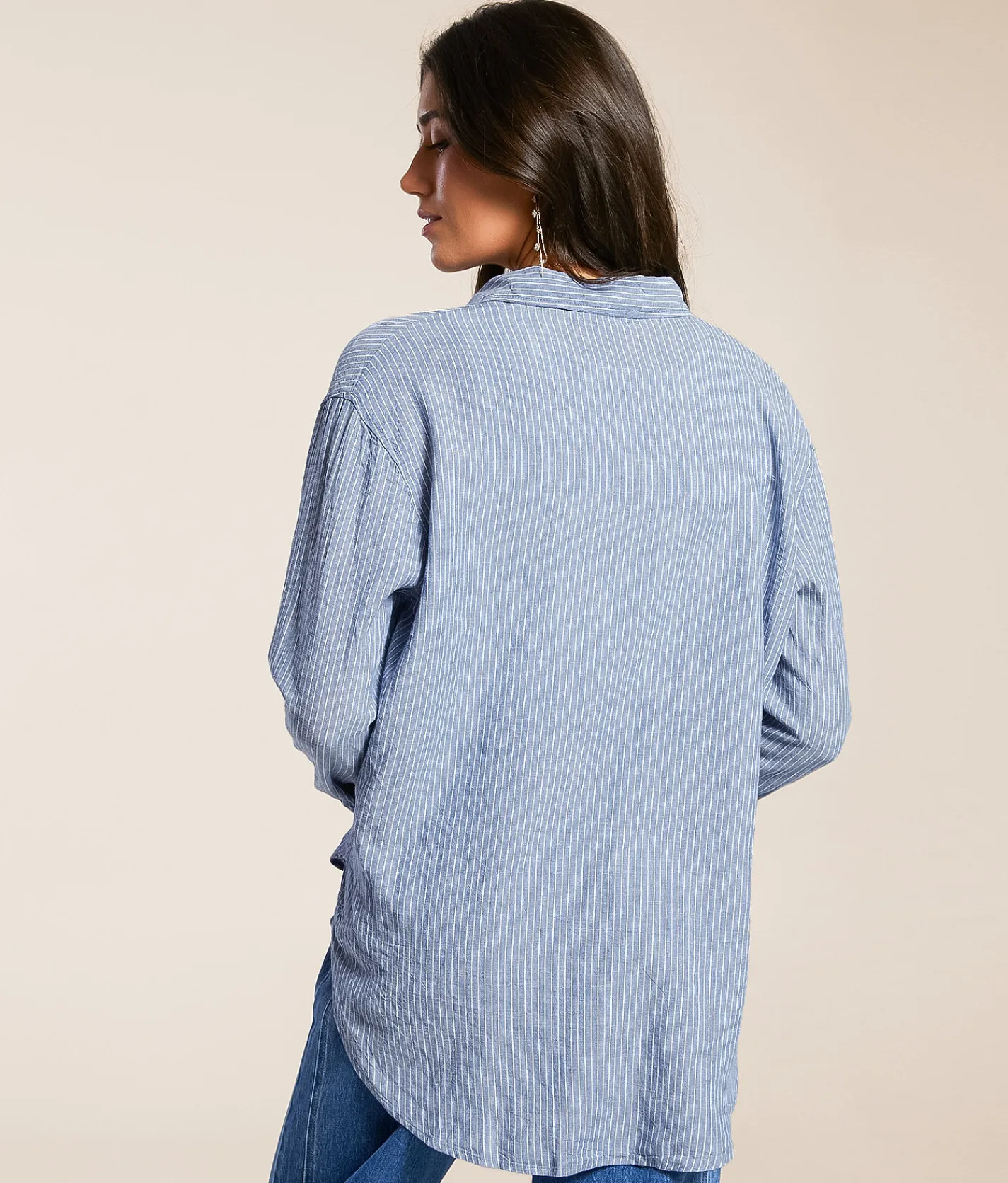 Z Supply Melody Striped Shirt Sky Blue