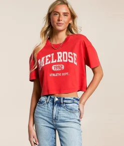 FITZ + EDDI Melrose Cropped T-Shirt Red Clearance