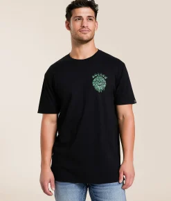 Tops|Graphic T-Shirts | Sullen Melting Skulls T-Shirt Jet Black