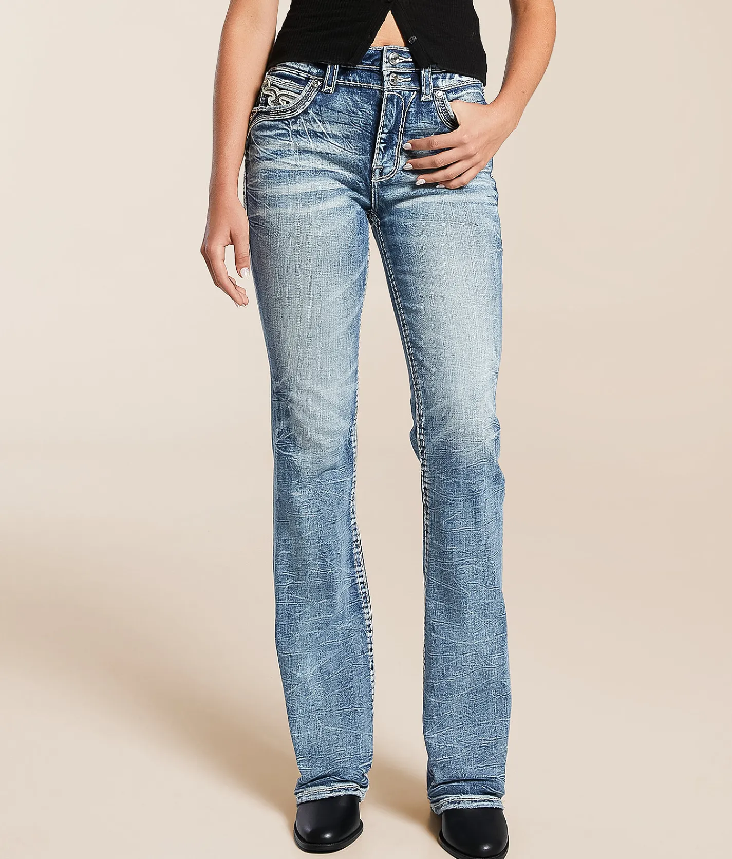 Rock Revival Menora Curvy High Rise Boot Stretch Jean Menora HB200 Online