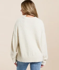 Z Supply Merry Tinsel Eyelash Sweater Warm White New