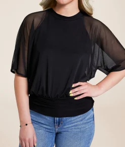 Tops | Daytrip Mesh Dolman Top Black